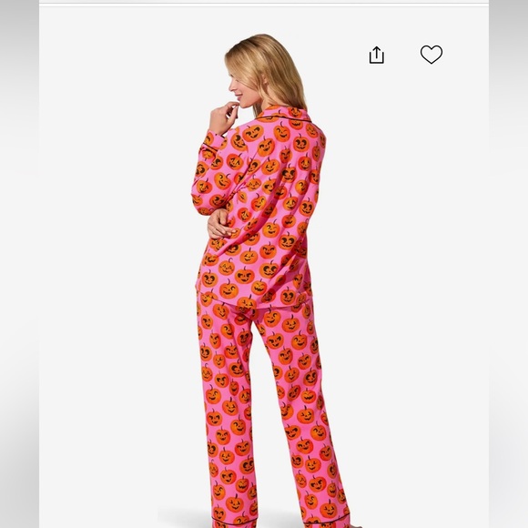 Bedhead PJs Pumpkin Print Stretch Pajama Set Size 3X Halloween Sleepwear - Picture 2 of 9